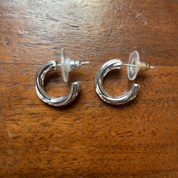 Bundle 3 for $12. Silver Toned Hoop Earrings - Picture 2 of 3